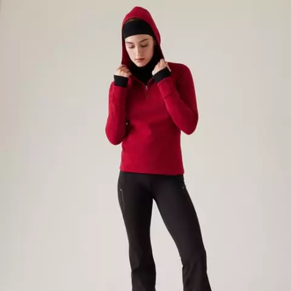 Athleta Red Quarter Zip Hoodie XS